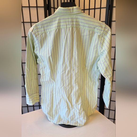 Ralph Lauren Women's Light Green Striped Slim Fit Polo Button Down ~ Size 12 - Picture 8 of 11